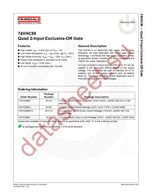 74VHC86MTCX datasheet  